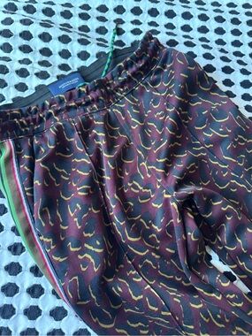 Scotch & Soda Unisex Burgundy Leopard Print Track Pants